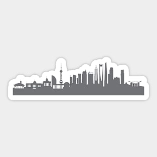 Shanghai in gray Sticker